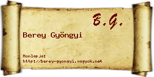 Berey Gyöngyi névjegykártya