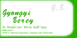 gyongyi berey business card